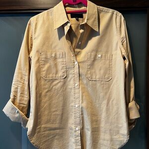 Nili Lotan Beige Button Down Blouse Size M